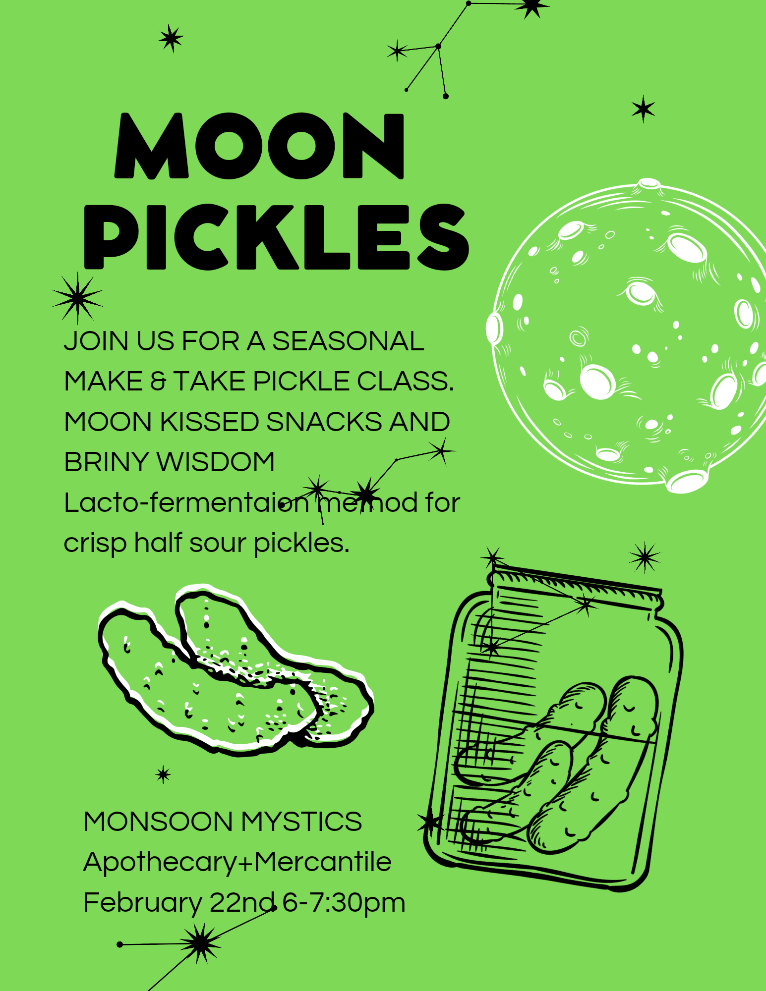 Seasonal Moon Pickle Class Monsoon Mystics Apothecary & Mercantile