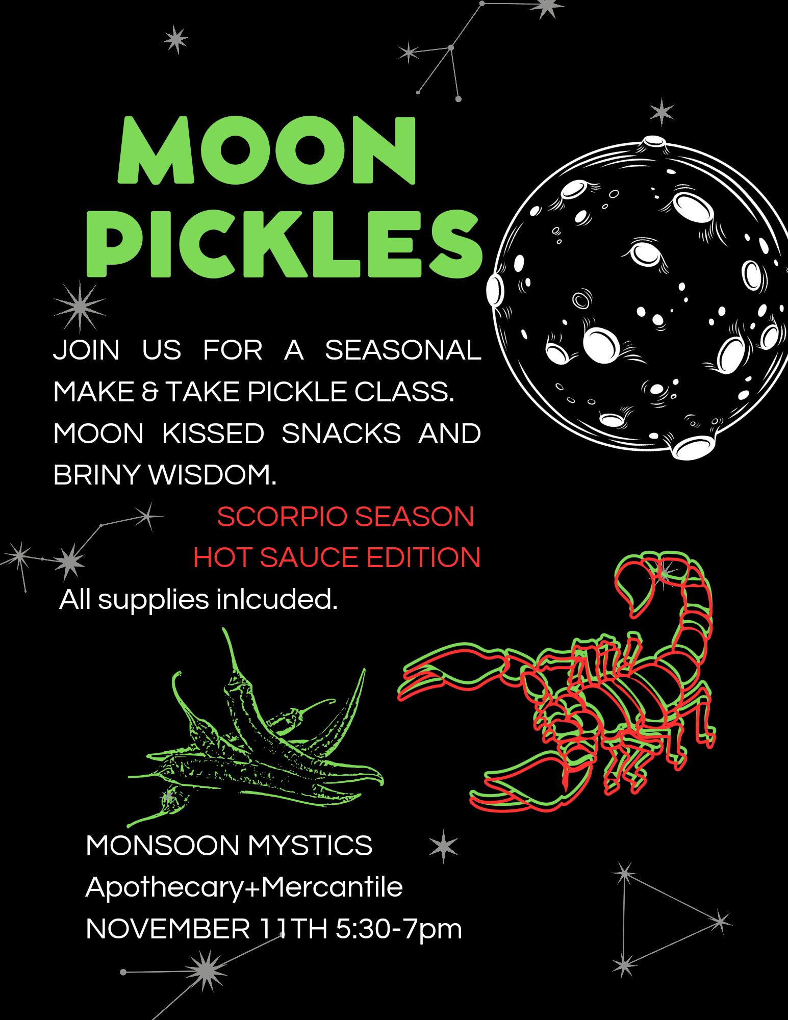 Seasonal Moon Pickle Class Monsoon Mystics Apothecary & Mercantile